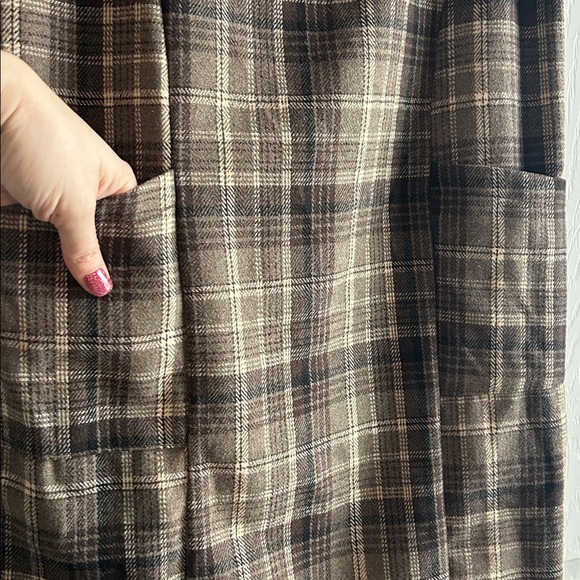 Plaid Sleeveless Dress with Brown Straps - Picture 8 of 13